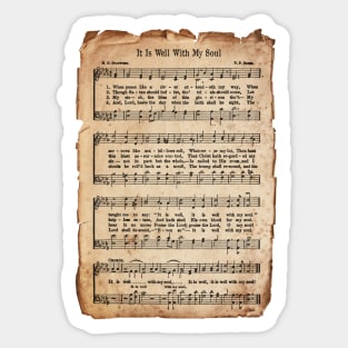 It Is Well With My Soul Tattered Hymn Sticker